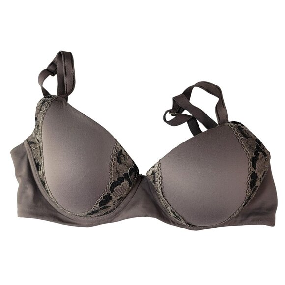 Soma Embraceable Perfect Coverage Bra Brown Black 34C Lace Detail Adjustable - Picture 1 of 6
